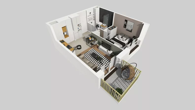 2 pokoje, mieszkanie 35,60 m², piętro 1, oferta nr C/65, Przystanek Prądnik 2, Kraków, Prądnik Biały, Górka Narodowa, ul. Meiera