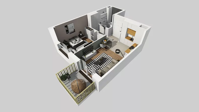 2 pokoje, mieszkanie 39,28 m², piętro 2, oferta nr C/66, Przystanek Prądnik 2, Kraków, Prądnik Biały, Górka Narodowa, ul. Meiera