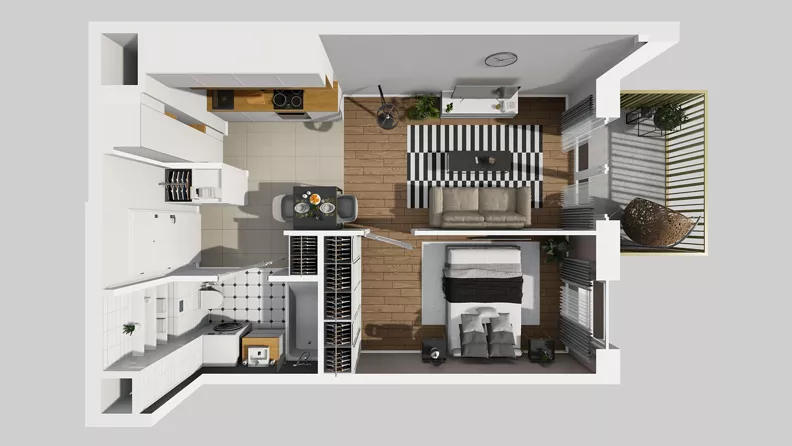 2 pokoje, mieszkanie 38,25 m², piętro 2, oferta nr C/67, Przystanek Prądnik 2, Kraków, Prądnik Biały, Górka Narodowa, ul. Meiera