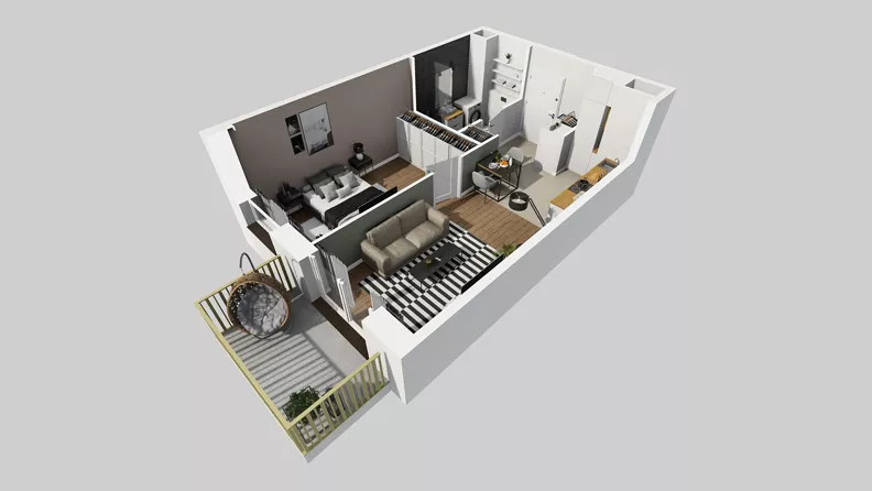 2 pokoje, mieszkanie 38,25 m², piętro 3, oferta nr C/73, Przystanek Prądnik 2, Kraków, Prądnik Biały, Górka Narodowa, ul. Meiera