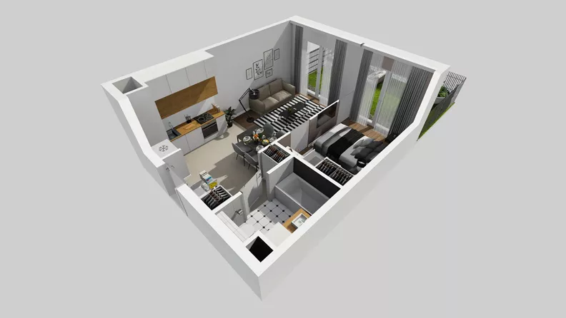 2 pokoje, mieszkanie 36,63 m², parter, oferta nr C/103, Przystanek Prądnik 2, Kraków, Prądnik Biały, Górka Narodowa, ul. Meiera