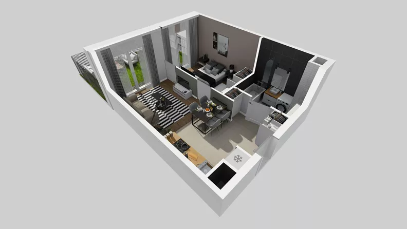 2 pokoje, mieszkanie 36,63 m², parter, oferta nr C/103, Przystanek Prądnik 2, Kraków, Prądnik Biały, Górka Narodowa, ul. Meiera