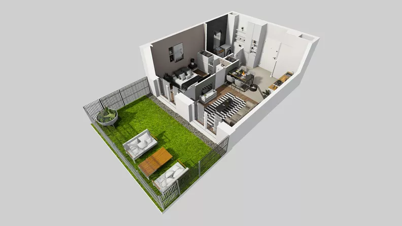 2 pokoje, mieszkanie 36,63 m², parter, oferta nr C/103, Przystanek Prądnik 2, Kraków, Prądnik Biały, Górka Narodowa, ul. Meiera