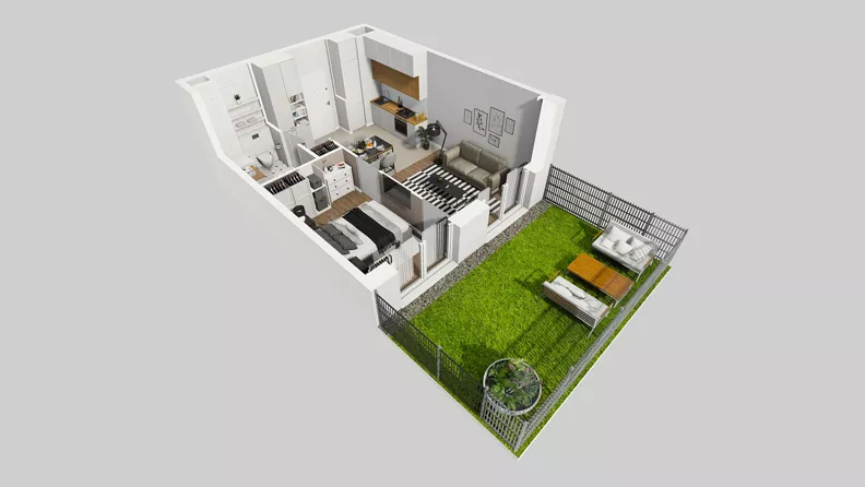 2 pokoje, mieszkanie 36,63 m², parter, oferta nr C/103, Przystanek Prądnik 2, Kraków, Prądnik Biały, Górka Narodowa, ul. Meiera