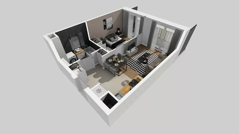 2 pokoje, mieszkanie 36,82 m², piętro 1, oferta nr C/106, Przystanek Prądnik 2, Kraków, Prądnik Biały, Górka Narodowa, ul. Meiera