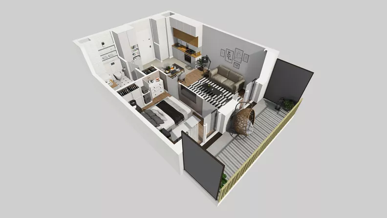 2 pokoje, mieszkanie 36,82 m², piętro 1, oferta nr C/107, Przystanek Prądnik 2, Kraków, Prądnik Biały, Górka Narodowa, ul. Meiera