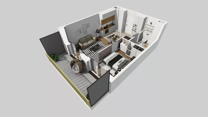 2 pokoje, mieszkanie 36,82 m², piętro 3, oferta nr C/114, Przystanek Prądnik 2, Kraków, Prądnik Biały, Górka Narodowa, ul. Meiera