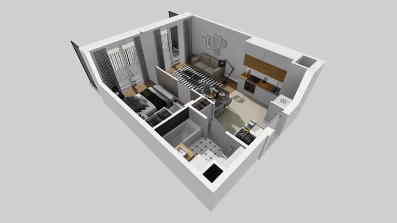 2 pokoje, mieszkanie 36,82 m², piętro 5, oferta nr C/122, Przystanek Prądnik 2, Kraków, Prądnik Biały, Górka Narodowa, ul. Meiera
