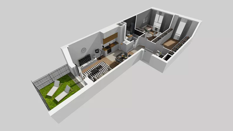 2 pokoje, mieszkanie 56,68 m², parter, oferta nr C/129, Przystanek Prądnik 2, Kraków, Prądnik Biały, Górka Narodowa, ul. Meiera