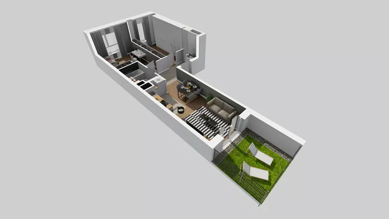 2 pokoje, mieszkanie 56,68 m², parter, oferta nr C/129, Przystanek Prądnik 2, Kraków, Prądnik Biały, Górka Narodowa, ul. Meiera