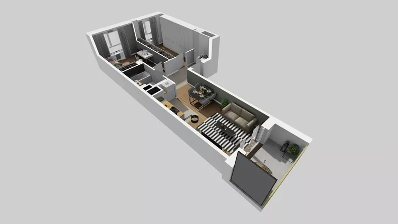 2 pokoje, mieszkanie 56,98 m², piętro 1, oferta nr C/130, Przystanek Prądnik 2, Kraków, Prądnik Biały, Górka Narodowa, ul. Meiera
