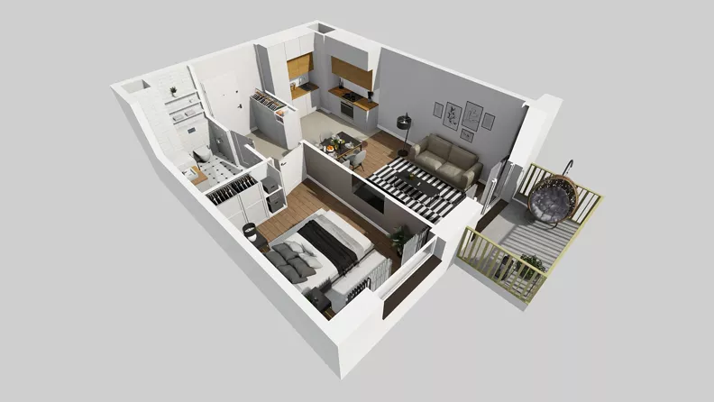 2 pokoje, mieszkanie 41,79 m², piętro 1, oferta nr C/133, Przystanek Prądnik 2, Kraków, Prądnik Biały, Górka Narodowa, ul. Meiera