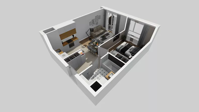 2 pokoje, mieszkanie 41,79 m², piętro 1, oferta nr C/133, Przystanek Prądnik 2, Kraków, Prądnik Biały, Górka Narodowa, ul. Meiera