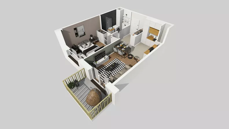 2 pokoje, mieszkanie 41,79 m², piętro 3, oferta nr C/145, Przystanek Prądnik 2, Kraków, Prądnik Biały, Górka Narodowa, ul. Meiera