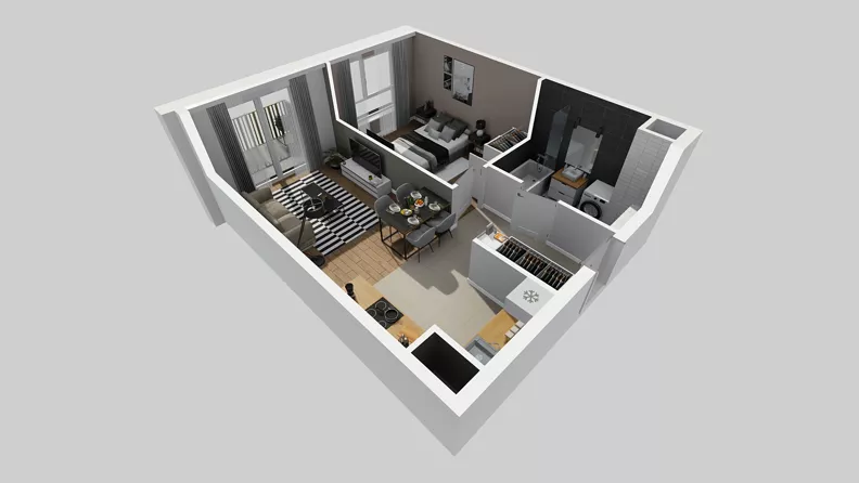2 pokoje, mieszkanie 41,79 m², piętro 4, oferta nr C/150, Przystanek Prądnik 2, Kraków, Prądnik Biały, Górka Narodowa, ul. Meiera
