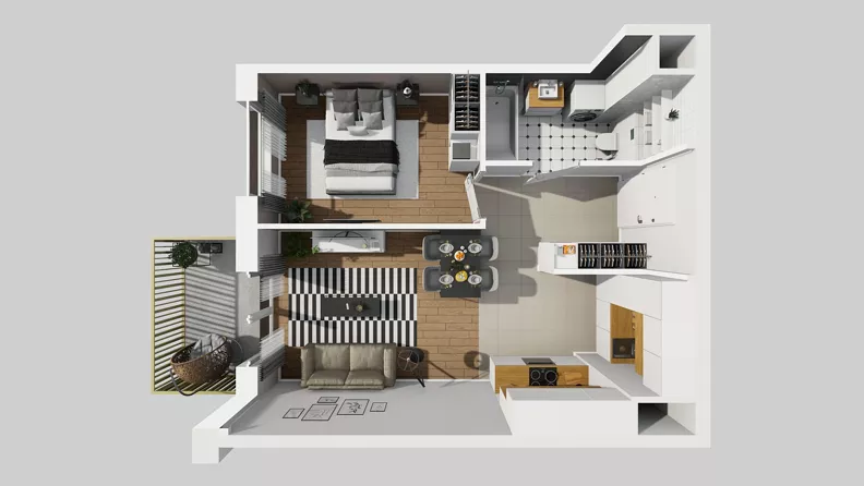 2 pokoje, mieszkanie 41,79 m², piętro 6, oferta nr C/162, Przystanek Prądnik 2, Kraków, Prądnik Biały, Górka Narodowa, ul. Meiera