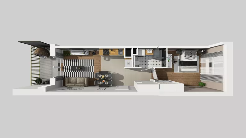 2 pokoje, mieszkanie 40,35 m², piętro 7, oferta nr C/166, Przystanek Prądnik 2, Kraków, Prądnik Biały, Górka Narodowa, ul. Meiera