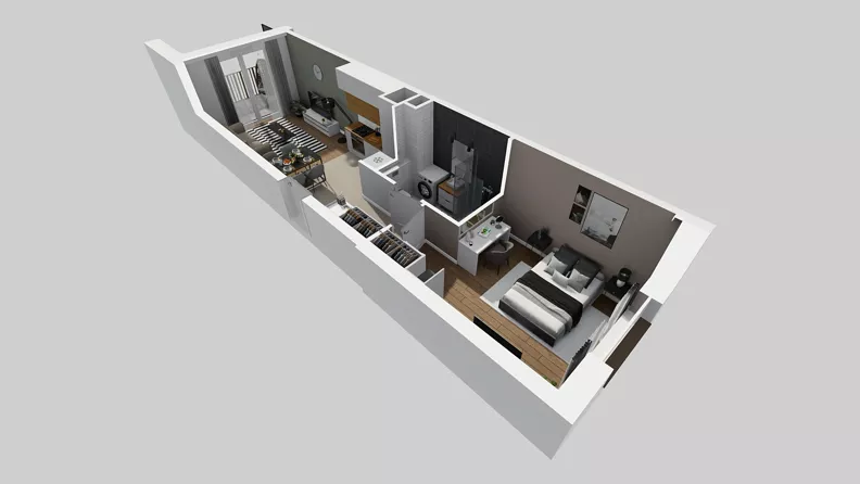 2 pokoje, mieszkanie 40,35 m², piętro 7, oferta nr C/166, Przystanek Prądnik 2, Kraków, Prądnik Biały, Górka Narodowa, ul. Meiera