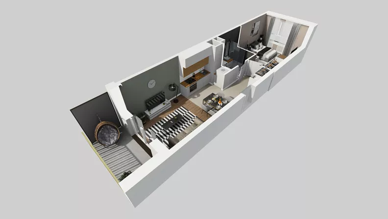 2 pokoje, mieszkanie 40,35 m², piętro 7, oferta nr C/166, Przystanek Prądnik 2, Kraków, Prądnik Biały, Górka Narodowa, ul. Meiera