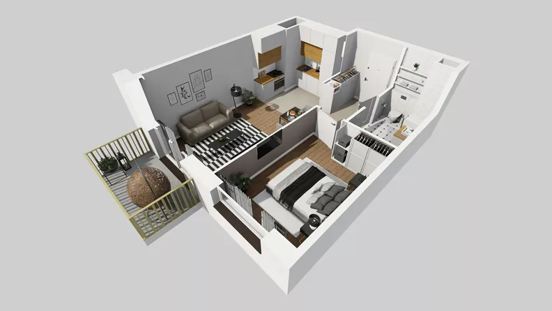 2 pokoje, mieszkanie 40,35 m², piętro 6, oferta nr C/205, Przystanek Prądnik 2, Kraków, Prądnik Biały, Górka Narodowa, ul. Meiera
