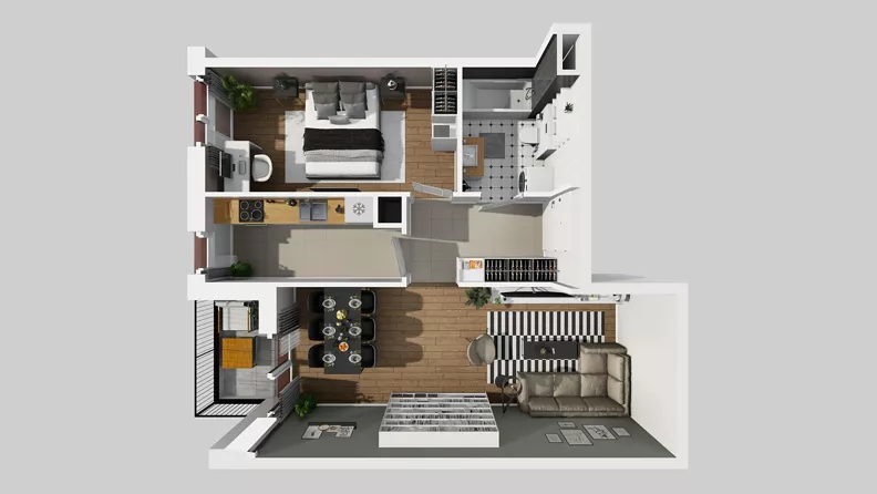 2 pokoje, mieszkanie 54,34 m², piętro 4, oferta nr A/50, Osiedle Międzyleska 3, Wrocław, Tarnogaj, Krzyki, ul. Międzyleska
