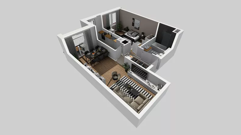2 pokoje, mieszkanie 54,34 m², piętro 4, oferta nr A/50, Osiedle Międzyleska 3, Wrocław, Tarnogaj, Krzyki, ul. Międzyleska