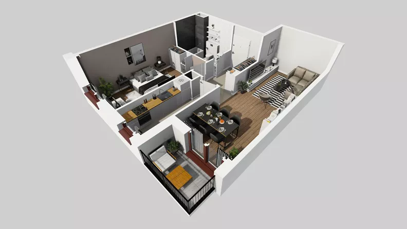 2 pokoje, mieszkanie 54,34 m², piętro 4, oferta nr A/50, Osiedle Międzyleska 3, Wrocław, Tarnogaj, Krzyki, ul. Międzyleska