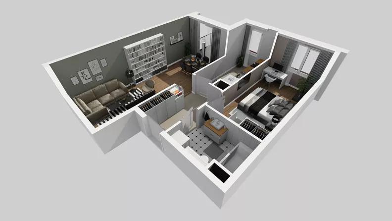 2 pokoje, mieszkanie 54,34 m², piętro 4, oferta nr A/50, Osiedle Międzyleska 3, Wrocław, Tarnogaj, Krzyki, ul. Międzyleska