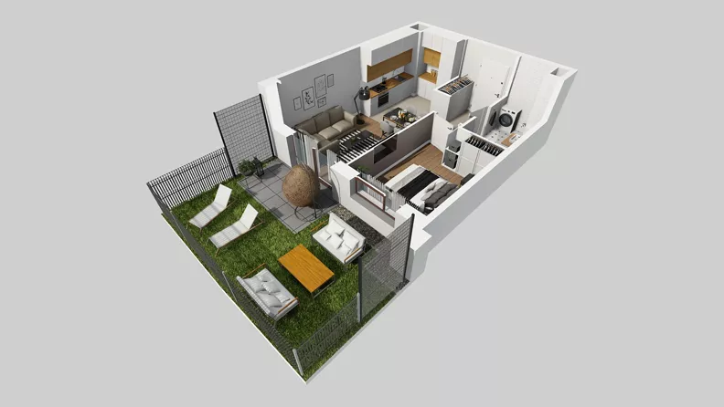 2 pokoje, mieszkanie 37,25 m², parter, oferta nr A/20, Międzyleska 4, Wrocław, Tarnogaj, Krzyki, ul. Międzyleska