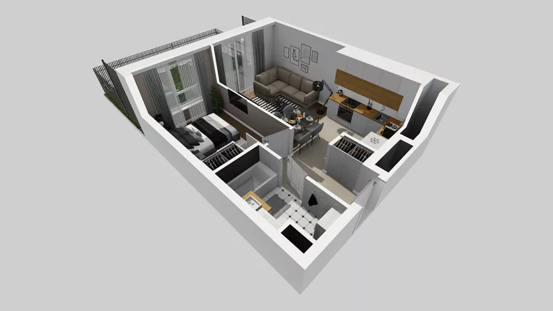 2 pokoje, mieszkanie 36,34 m², parter, oferta nr A/21, Międzyleska 4, Wrocław, Tarnogaj, Krzyki, ul. Międzyleska