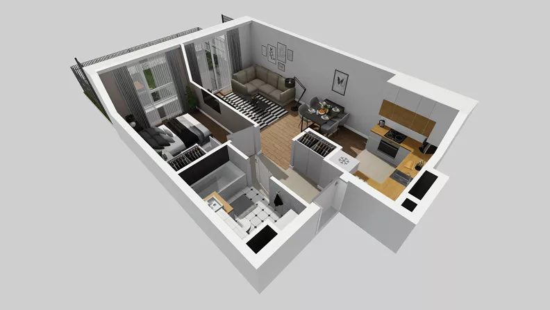 2 pokoje, mieszkanie 41,49 m², parter, oferta nr A/22, Międzyleska 4, Wrocław, Tarnogaj, Krzyki, ul. Międzyleska