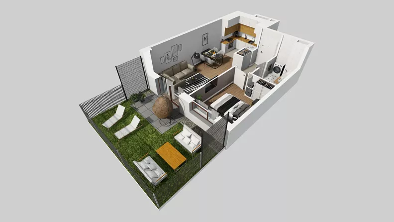 2 pokoje, mieszkanie 41,49 m², parter, oferta nr A/22, Międzyleska 4, Wrocław, Tarnogaj, Krzyki, ul. Międzyleska