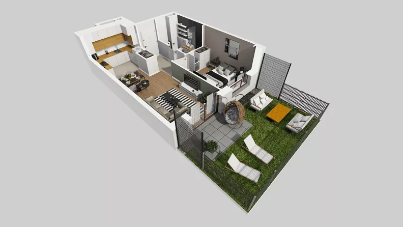 2 pokoje, mieszkanie 41,49 m², parter, oferta nr A/22, Międzyleska 4, Wrocław, Tarnogaj, Krzyki, ul. Międzyleska