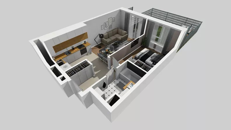 2 pokoje, mieszkanie 40,61 m², parter, oferta nr A/23, Międzyleska 4, Wrocław, Tarnogaj, Krzyki, ul. Międzyleska