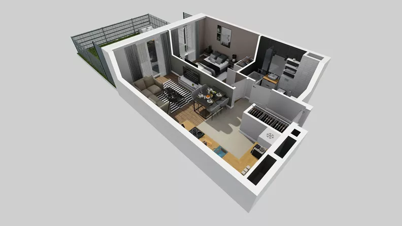 2 pokoje, mieszkanie 40,61 m², parter, oferta nr A/23, Międzyleska 4, Wrocław, Tarnogaj, Krzyki, ul. Międzyleska