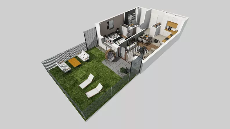 2 pokoje, mieszkanie 40,61 m², parter, oferta nr A/23, Międzyleska 4, Wrocław, Tarnogaj, Krzyki, ul. Międzyleska