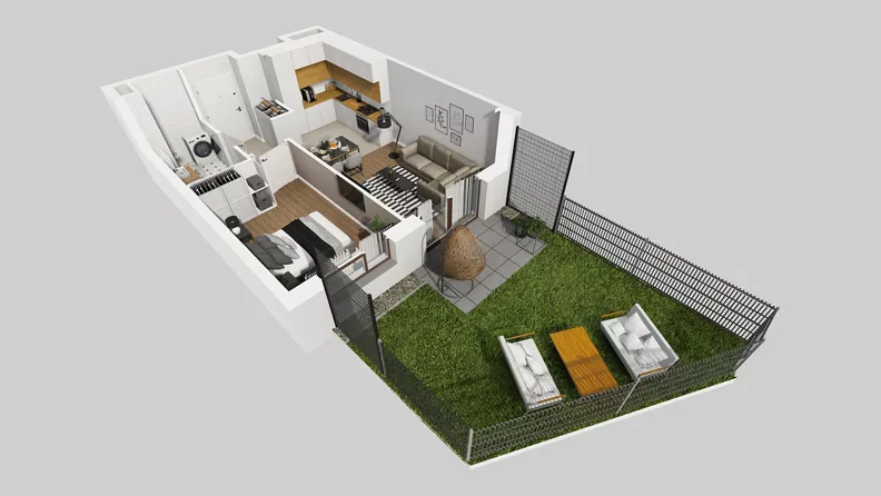 2 pokoje, mieszkanie 39,77 m², parter, oferta nr A/24, Międzyleska 4, Wrocław, Tarnogaj, Krzyki, ul. Międzyleska