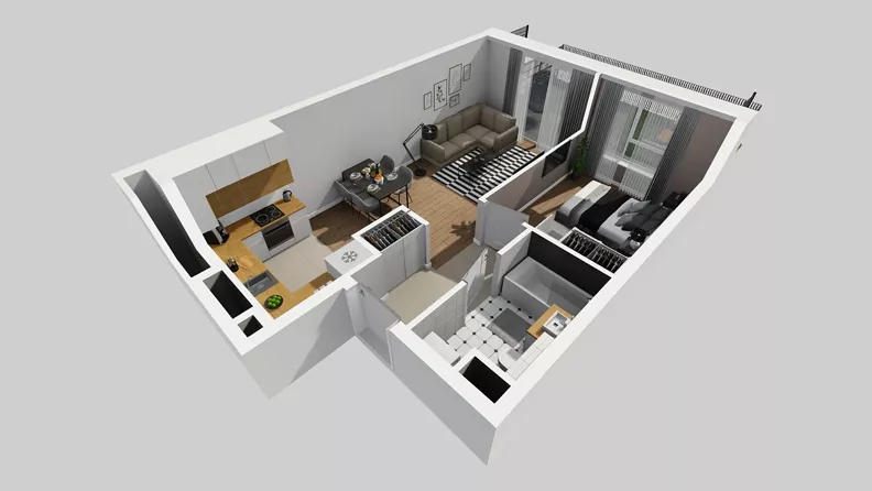 2 pokoje, mieszkanie 41,49 m², parter, oferta nr A/61, Międzyleska 4, Wrocław, Tarnogaj, Krzyki, ul. Międzyleska
