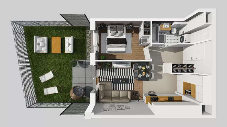 2 pokoje, mieszkanie 37,35 m², parter, oferta nr A/62, Międzyleska 4, Wrocław, Tarnogaj, Krzyki, ul. Międzyleska