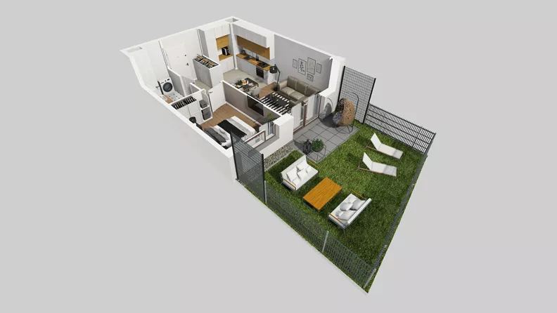 2 pokoje, mieszkanie 37,35 m², parter, oferta nr A/62, Międzyleska 4, Wrocław, Tarnogaj, Krzyki, ul. Międzyleska