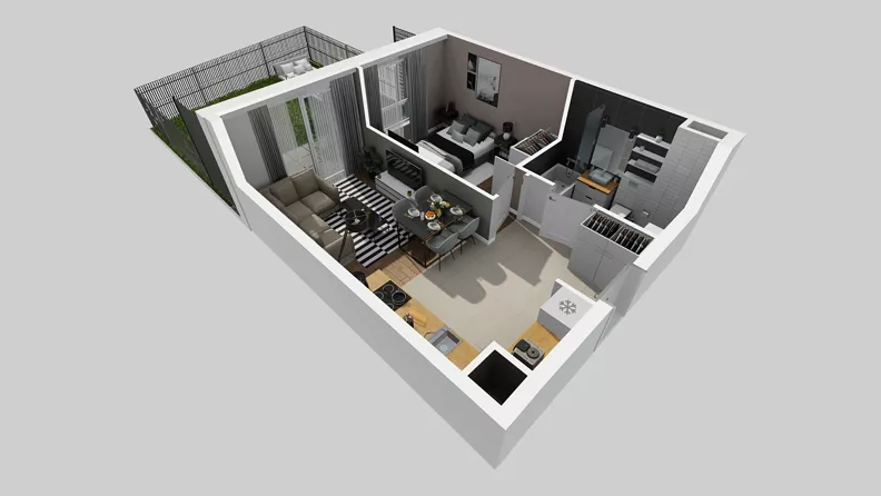 2 pokoje, mieszkanie 37,39 m², parter, oferta nr A/63, Międzyleska 4, Wrocław, Tarnogaj, Krzyki, ul. Międzyleska