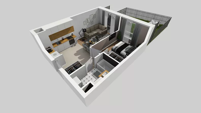 2 pokoje, mieszkanie 37,39 m², parter, oferta nr A/63, Międzyleska 4, Wrocław, Tarnogaj, Krzyki, ul. Międzyleska
