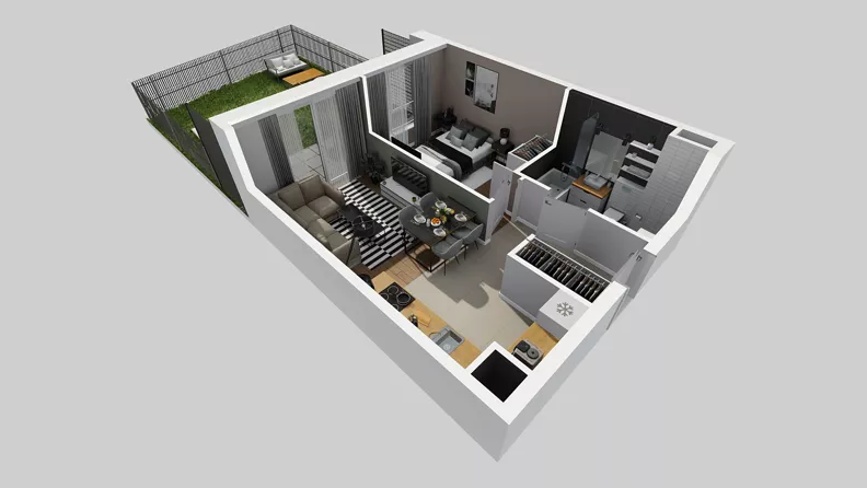 2 pokoje, mieszkanie 37,22 m², parter, oferta nr A/64, Międzyleska 4, Wrocław, Tarnogaj, Krzyki, ul. Międzyleska