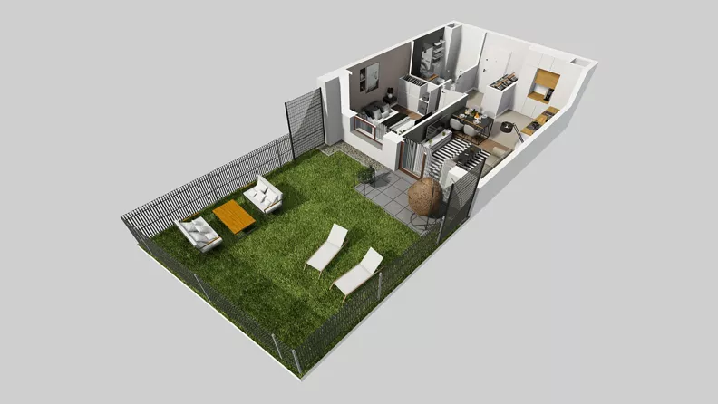 2 pokoje, mieszkanie 37,22 m², parter, oferta nr A/64, Międzyleska 4, Wrocław, Tarnogaj, Krzyki, ul. Międzyleska