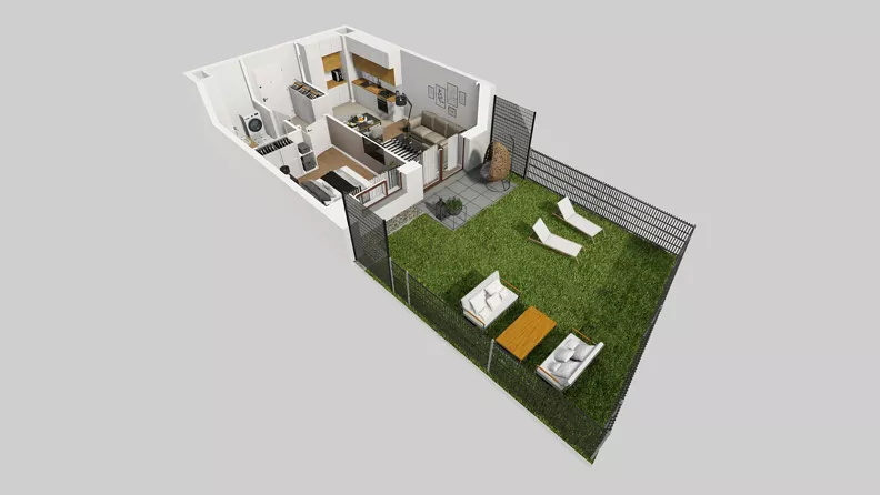 2 pokoje, mieszkanie 37,22 m², parter, oferta nr A/64, Międzyleska 4, Wrocław, Tarnogaj, Krzyki, ul. Międzyleska