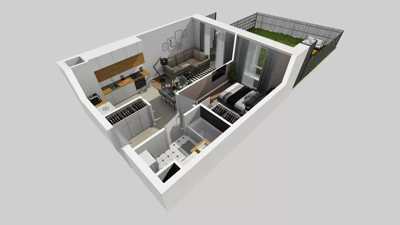 2 pokoje, mieszkanie 37,22 m², parter, oferta nr A/64, Międzyleska 4, Wrocław, Tarnogaj, Krzyki, ul. Międzyleska