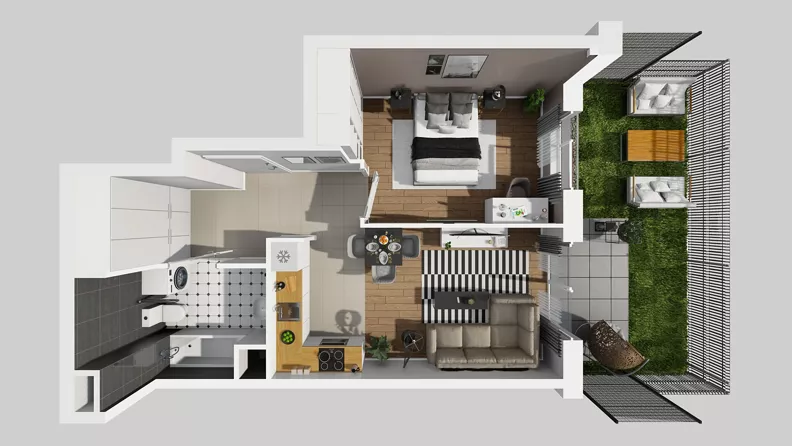2 pokoje, mieszkanie 42,83 m², parter, oferta nr A/66, Międzyleska 4, Wrocław, Tarnogaj, Krzyki, ul. Międzyleska