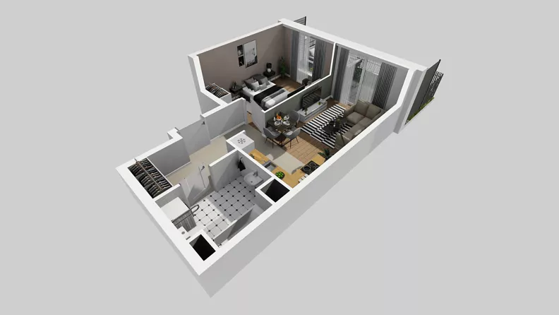 2 pokoje, mieszkanie 42,83 m², parter, oferta nr A/66, Międzyleska 4, Wrocław, Tarnogaj, Krzyki, ul. Międzyleska