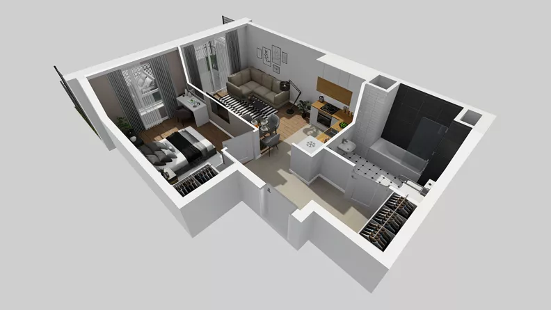 2 pokoje, mieszkanie 42,83 m², parter, oferta nr A/66, Międzyleska 4, Wrocław, Tarnogaj, Krzyki, ul. Międzyleska