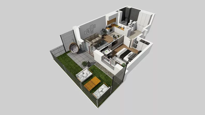 2 pokoje, mieszkanie 42,83 m², parter, oferta nr A/66, Międzyleska 4, Wrocław, Tarnogaj, Krzyki, ul. Międzyleska